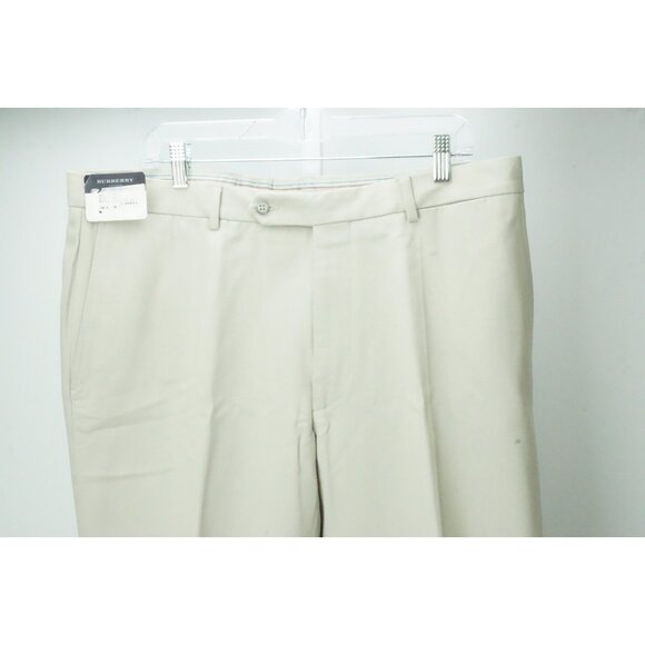 Burberry London Beige Khaki 100% Cotton Mens Pants Trousers Sz 48 EU NEW